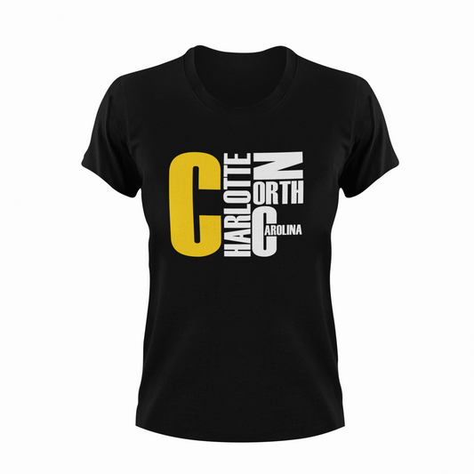 Charlotte, NC T-Shirt - Yellow Bold